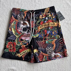 NWT Rebel Vengeance Skull Snakes Roses Men’s Mesh Shorts 3XL